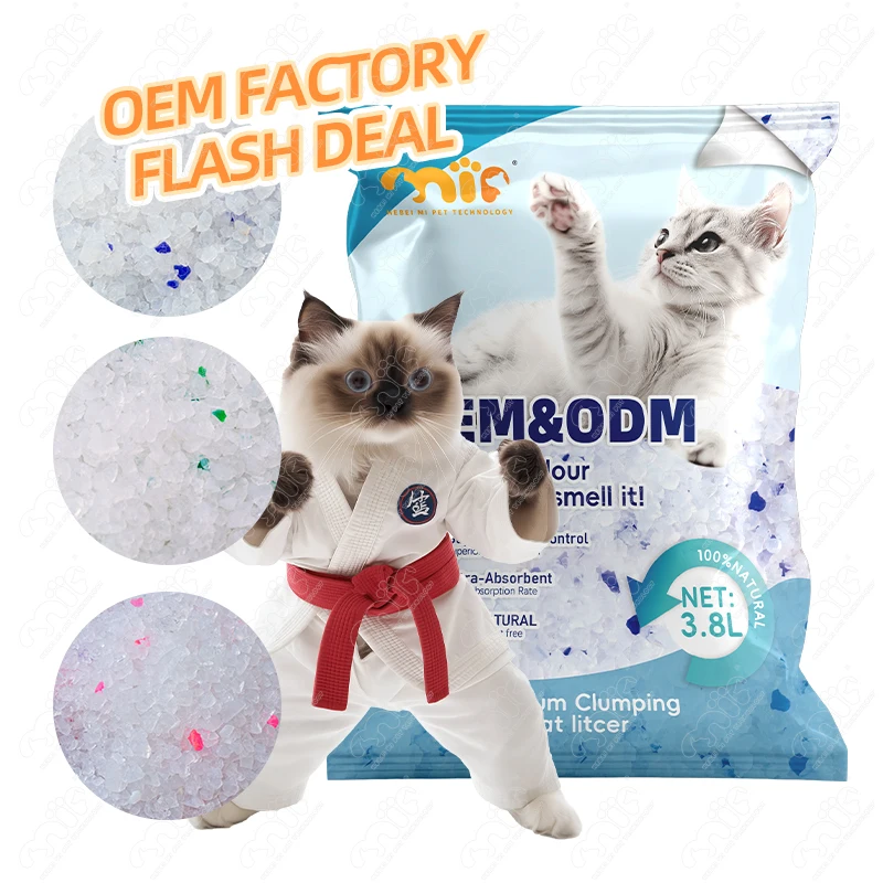 ODM/OEM Factory Wholesale Super Absorbability Multi Color Silica Gel Natural Micro Crystal Cat Litter