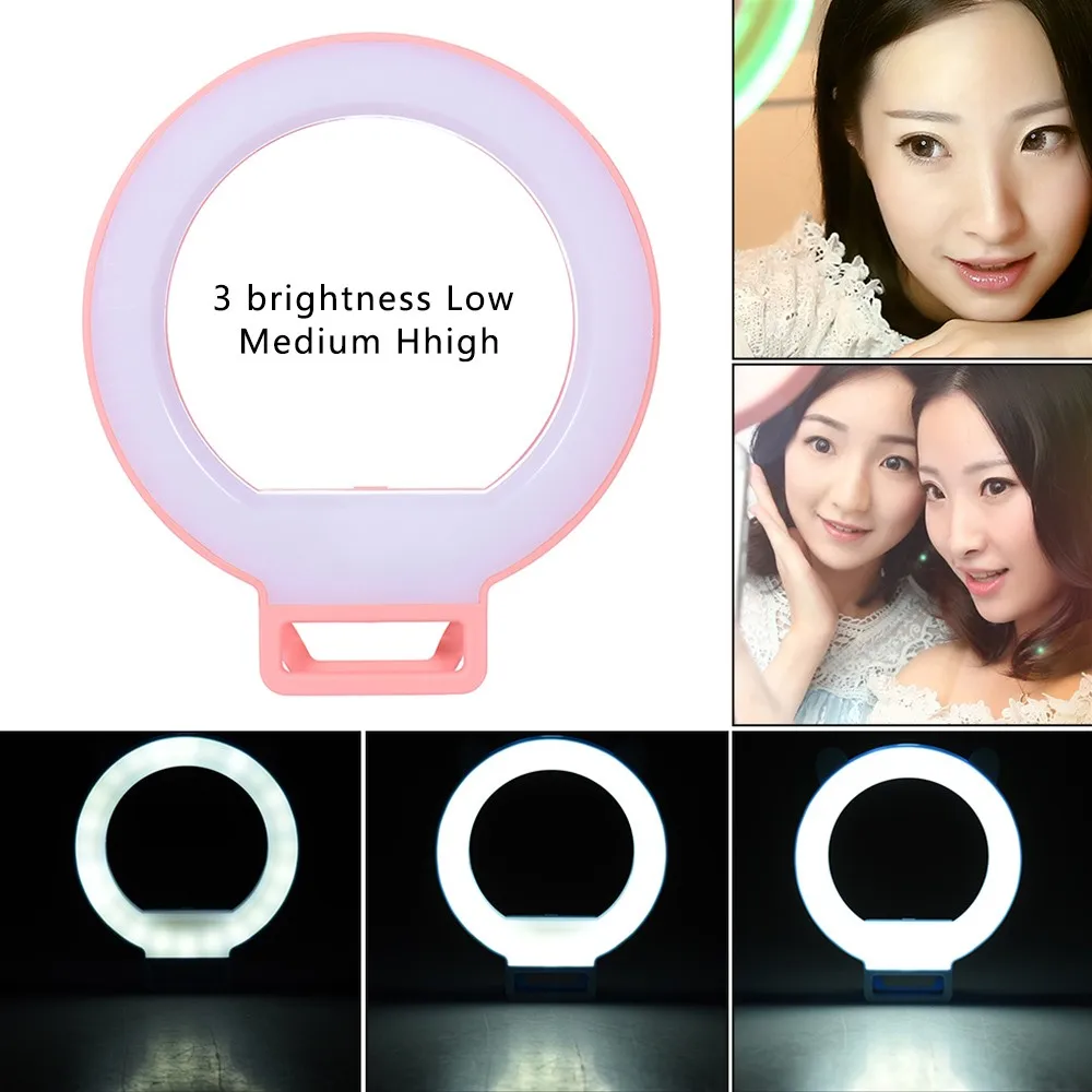 Горячая Распродажа 2021 светодиодный кольцевой светильник для селфи с перезаряжаемым зеркалом сотового телефона лампа заполняющего света