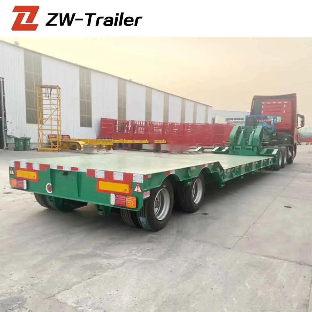 ZW Trailer 2 Axle Detachable Gooseneck Lowboy Lowbed Semi Trailer for Cote dIvoire