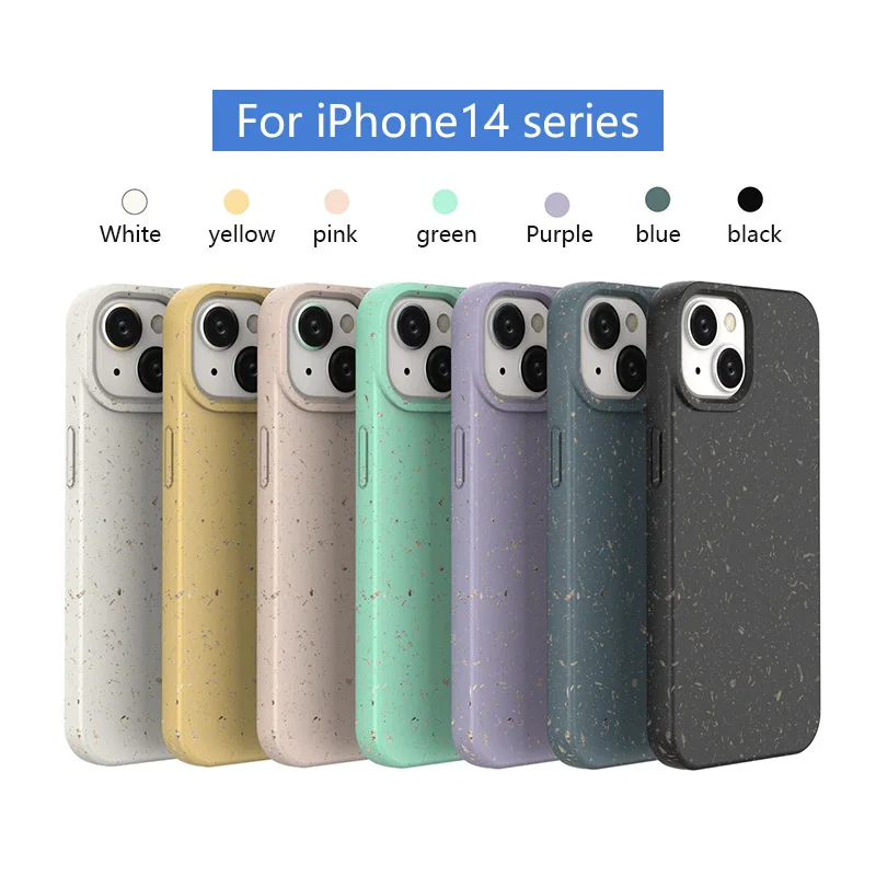 2022 New 100% Recycled Eco-Friendly Biodegradable Wheat Straw Phone Case for Iphone 14 Max 13 12 11Pro Max