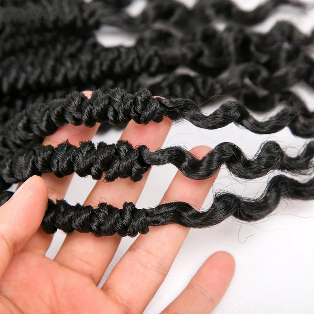 24 дюйма вязанные крючком дредлоки для увеличения объема наращивание волос повороты предварительно страсть твист афро кудрявый косички