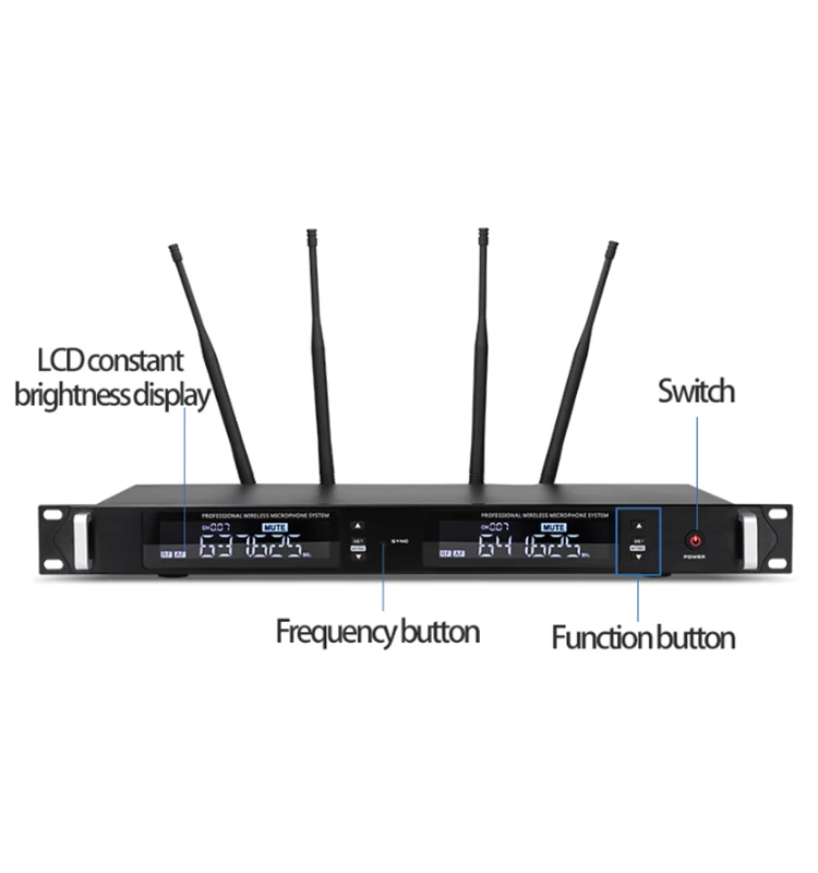 UHF двухканальный профессиональный караоке-динамик для смартфона с