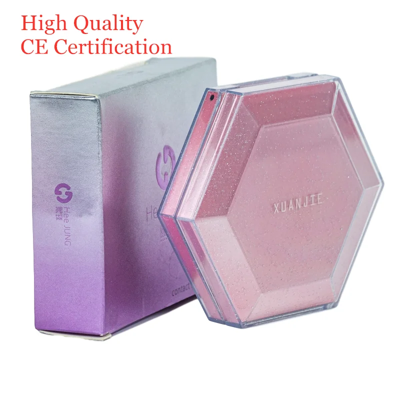 
High quality travel portable mirror color contact lenses case container for sale silicone care box tweezer Luxury Women 104 