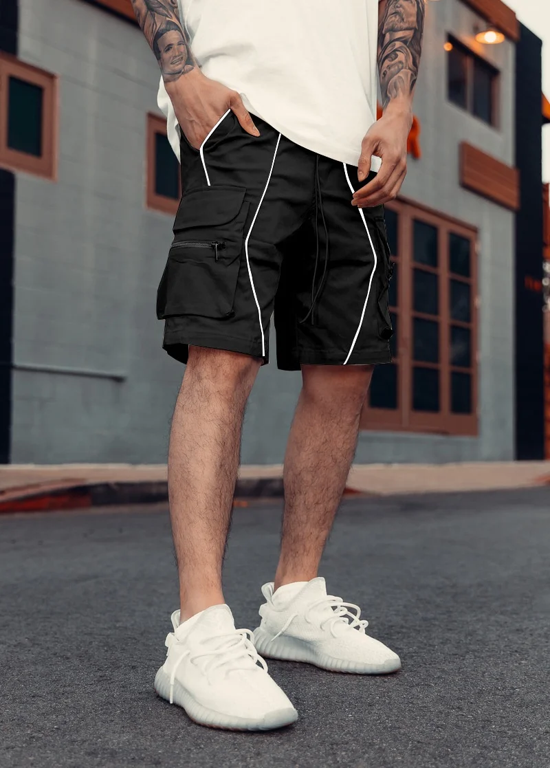 YD High street summer 2021 knee length custom casual sport shorts pants athletic basketball multi pockets cargo short men