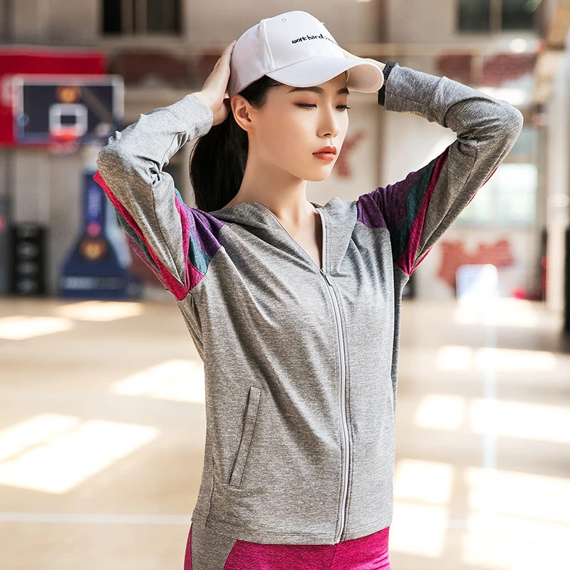 women jackets latest fashion yoga sportswear outdoor sport coat gym jacket hidden pocket coats