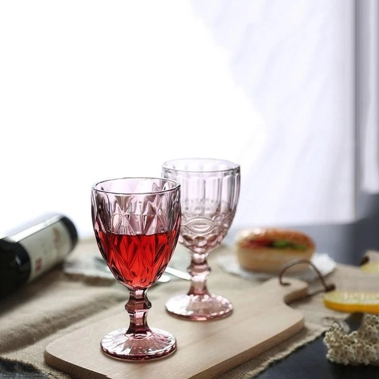 Wedding glassware colored drinking glasses goblet glass cup color for restaurant