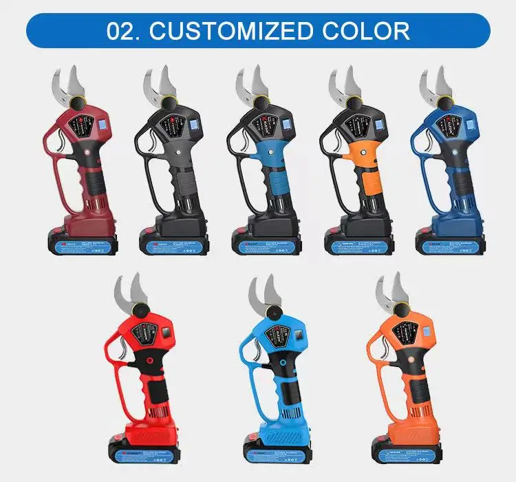 SIBAI Cordless electric scissors with 4.0Ah rechargeable lithium battery 30mm garden pruning