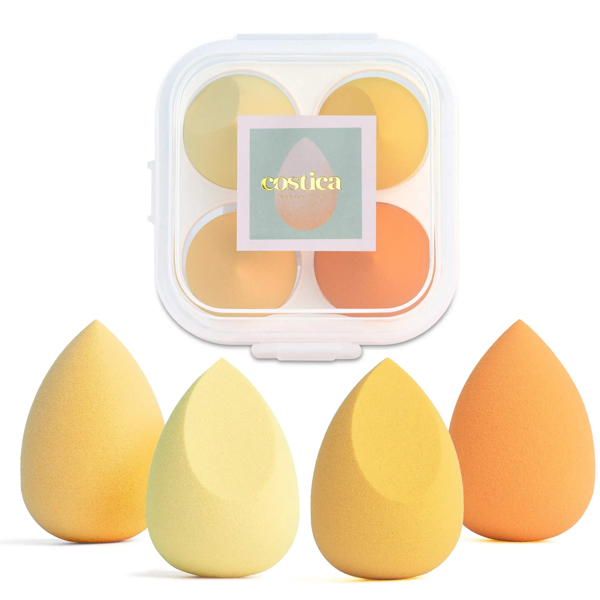 4 Pieces Multi Colored Makeup Sponge Set Blender Beauty Puff Makeup Blender Flawless for Liquid Makeup Sponge Set