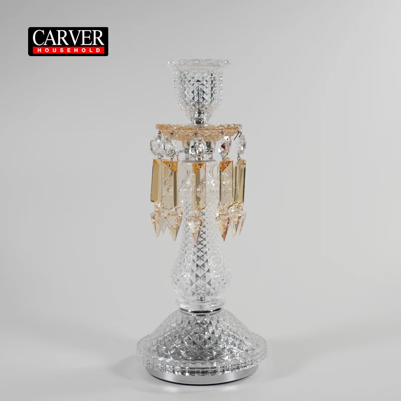 champagne Candlestick Wedding decoration candelabra table crystal centerpieces