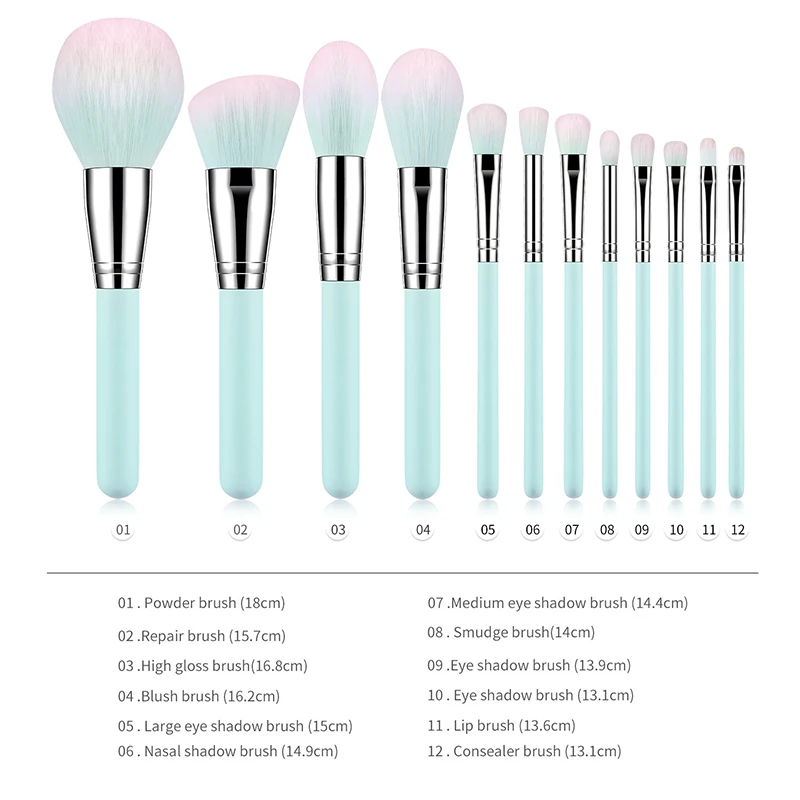 2022 New Arrival 12 Pcs Magnetic Cosmetic  Synthetic Hair Makeup Brush Set