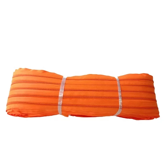 
Custom no.5 plating strong teeth nylon zipper roll long chain for bag garment 