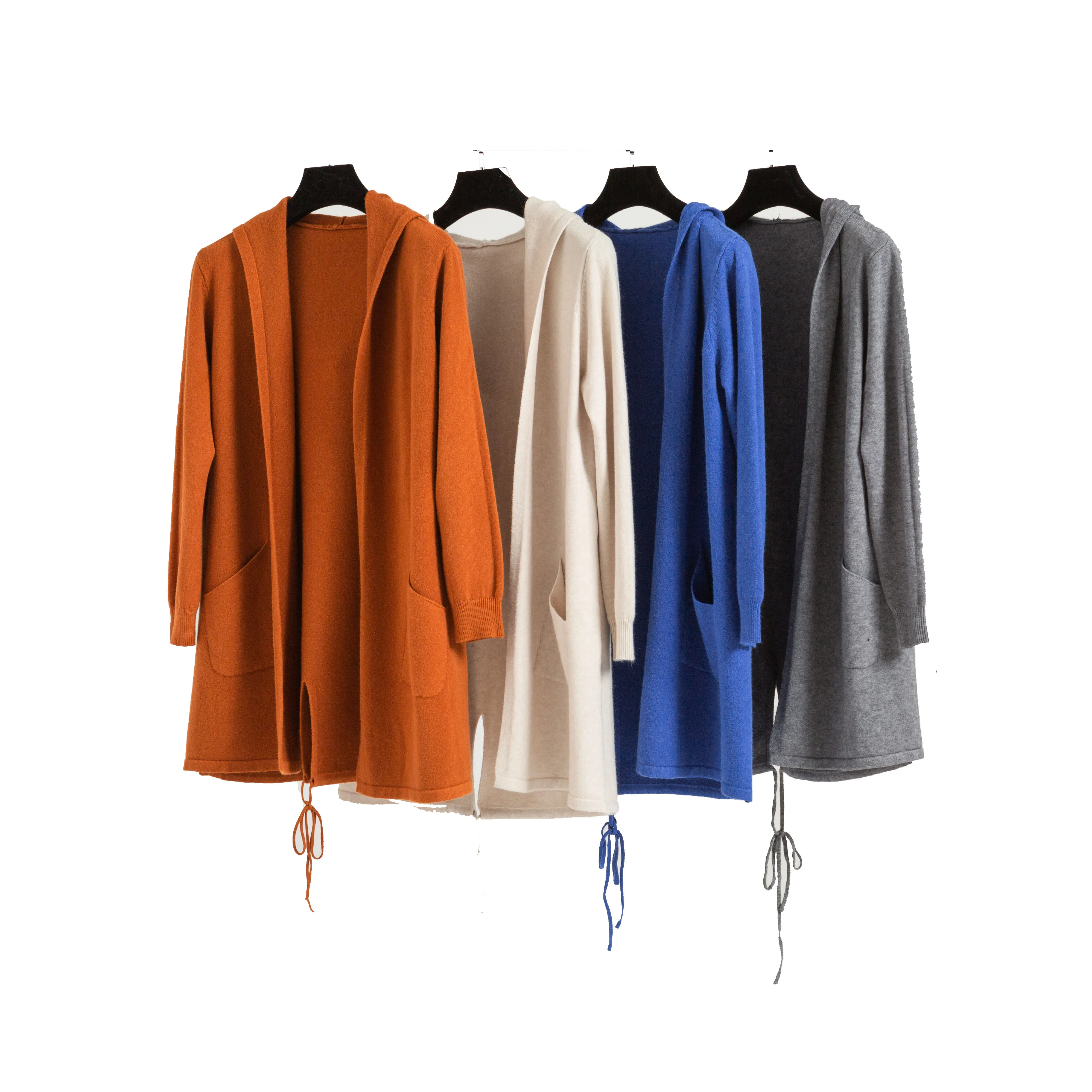 
Latest Basic Design Female Top Custom Knitted Sweater Hoodies Cardigan for Women (4 colors) 