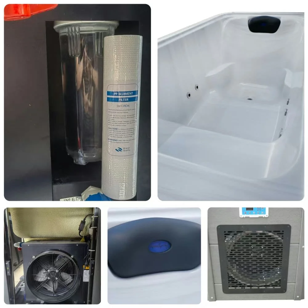 Circulation 1.2 Person Ice Bath Tub Cold Water Therapy and Fitness Acrylic Cold Plunge All in One With Chiller