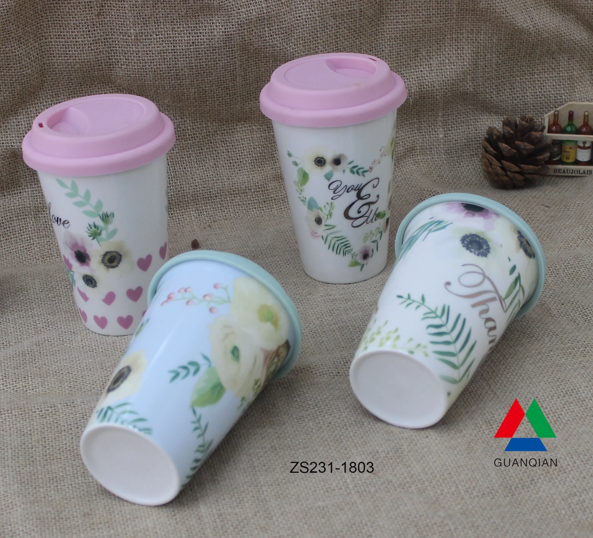 Fashionable design beauty color ceramic coffee mug  without hand