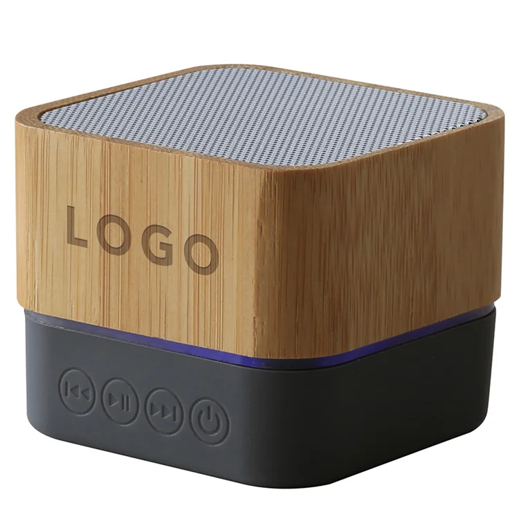 Sustainable Bamboo Wood Speaker Square Mini Portable Wireless Blue Tooth Speaker