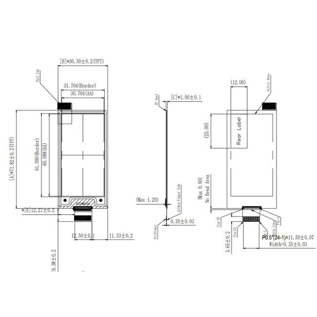 Digital Electronic Shelf Label ESL E-ink E-paper Display 2.66 Inch 152x296 Dots 3 Colors E Ink Panel