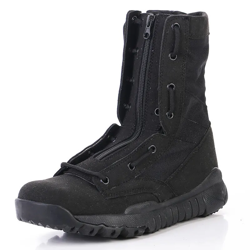 Great Price Combat Boots CQB Black Velvet Autumn Tactical Canvas Breathable Single High Top Combat Boots