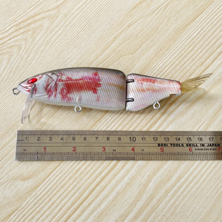 2 Jointed Bait Shad Glider Swimbait Fishing Lures 165mm 6.5inch 60g 2oz Hard Body Red Mullet Colour OEM Customizable ABS Plastic
