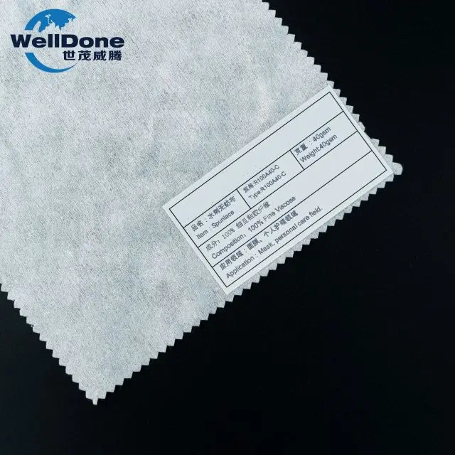 Welldone Spunlace Beauty Towel Water-Soluble Nonwoven Raw Material for Facial Mask Wipe Degradable non-woven fabric