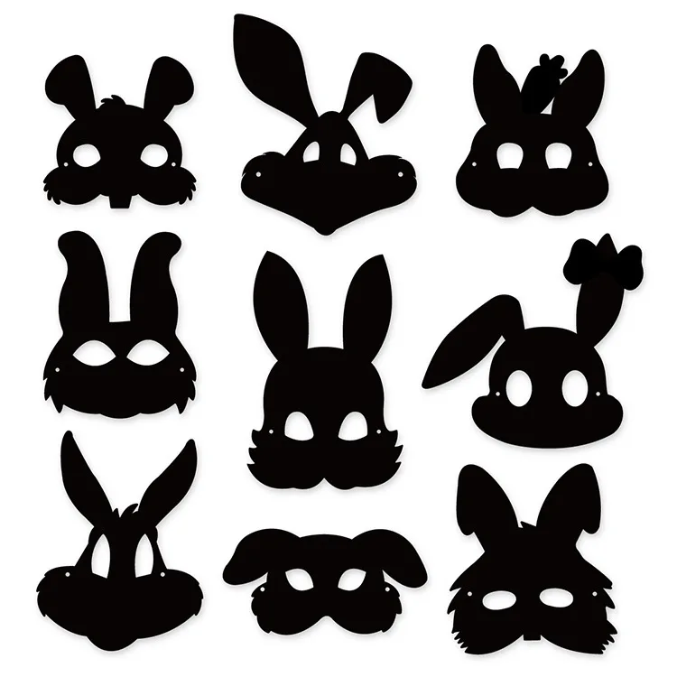 Easter Mask Craft Kit, 9 Pcs Scratch Art for Kids, Kids Magic Rabbit Masks, Scratch Paper Animal Masks  DIY Scratch Art for Hall