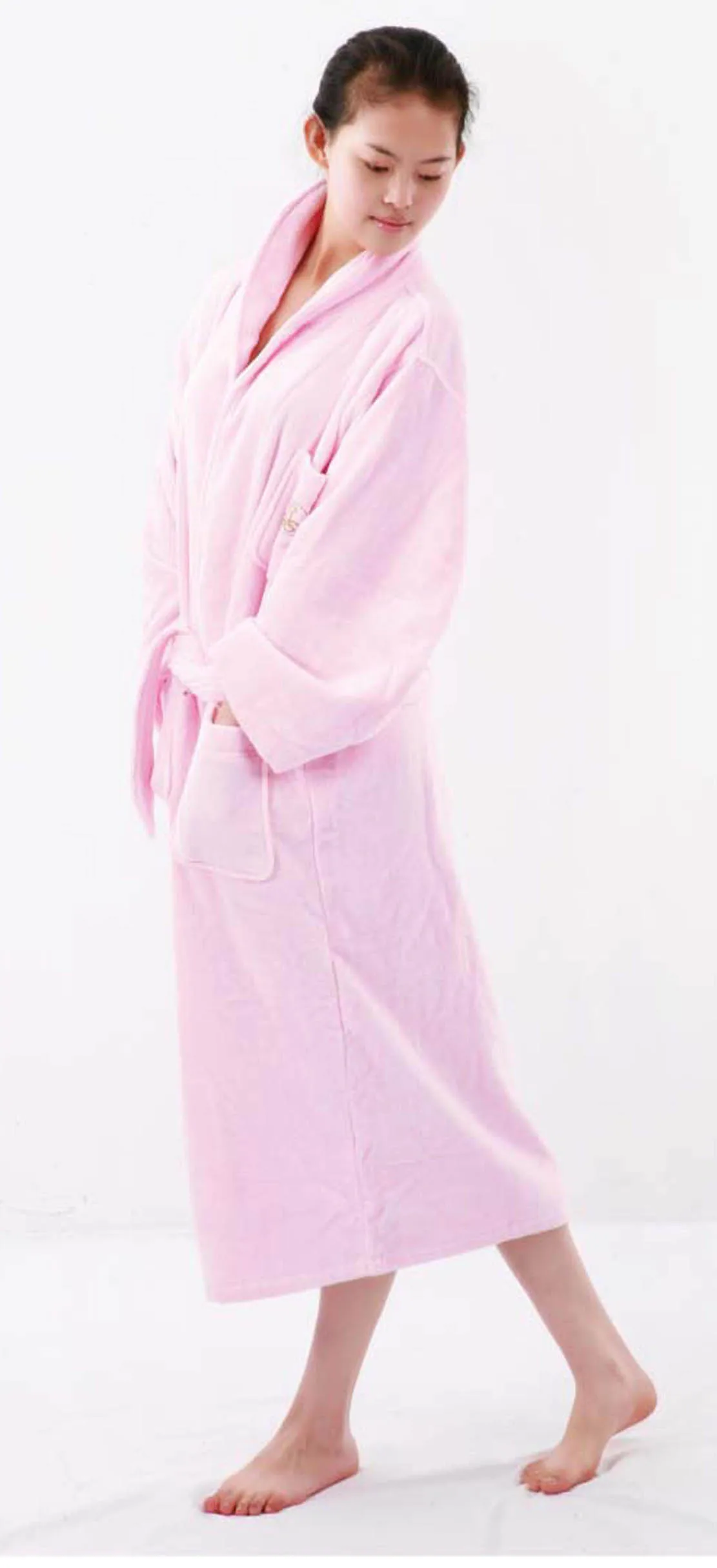 cotton soft lightweight sweat-absorbent high quality solid color home bathrobe
