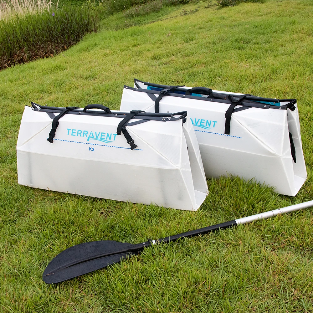 Amazon Hot Seller PVC Foldable portable water sports sea folding kayak tandem fishing fold canoe kayaks