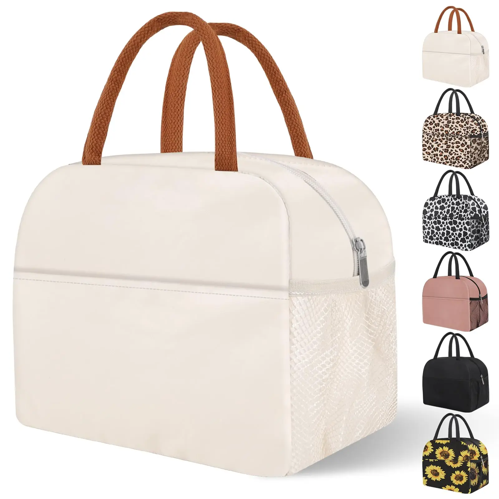 Custom Reusable Insulated Leakproof Thermal Cooler Sack Food Handbags Case High Capacity for Travel Work Lunch Bag