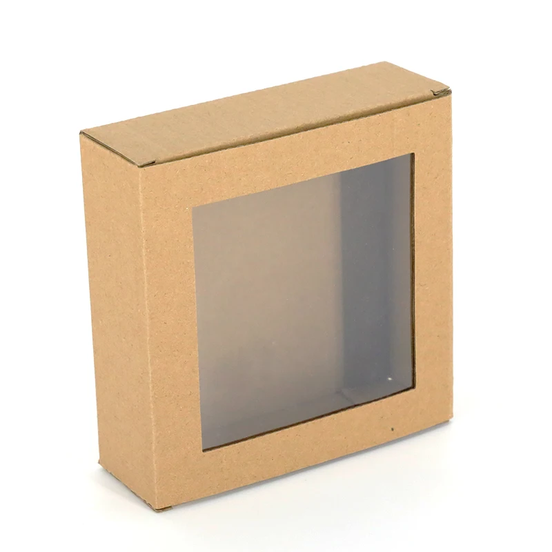 Custom size Plain F flute corrugated paper box with PVC window for cosmetics