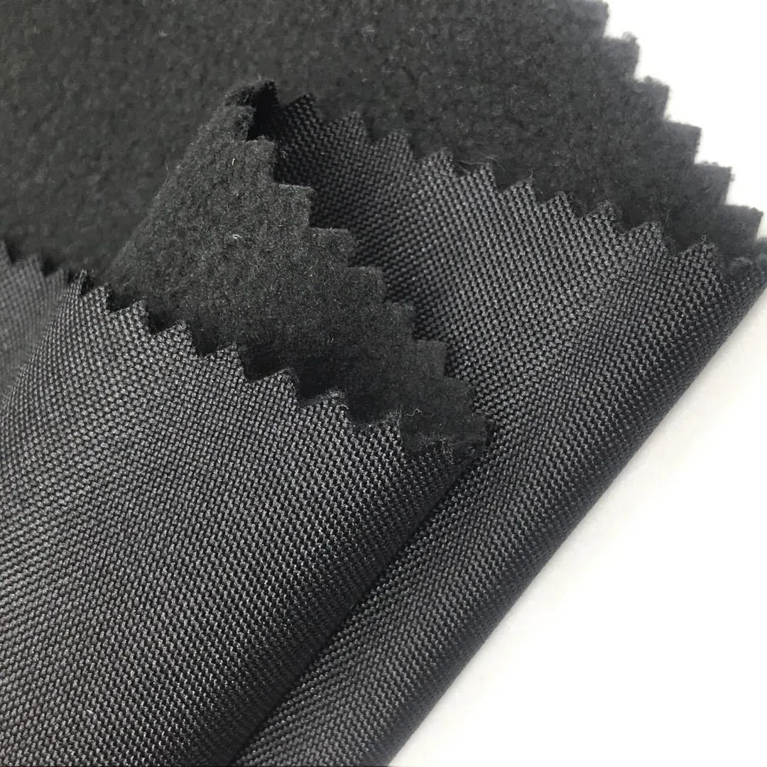 fabric jacket softshell 150D semi dull dty oxford laminated TPU polar fleece for outdoor