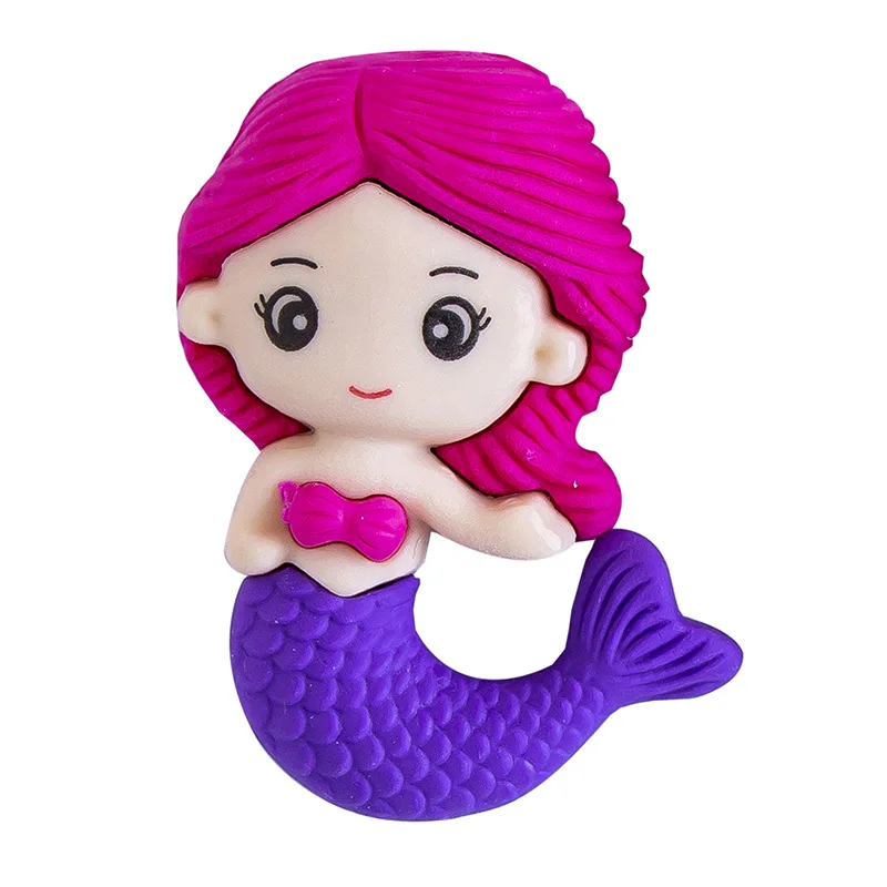 Creative cartoon eraser wholesale cute mermaid shaped eraser