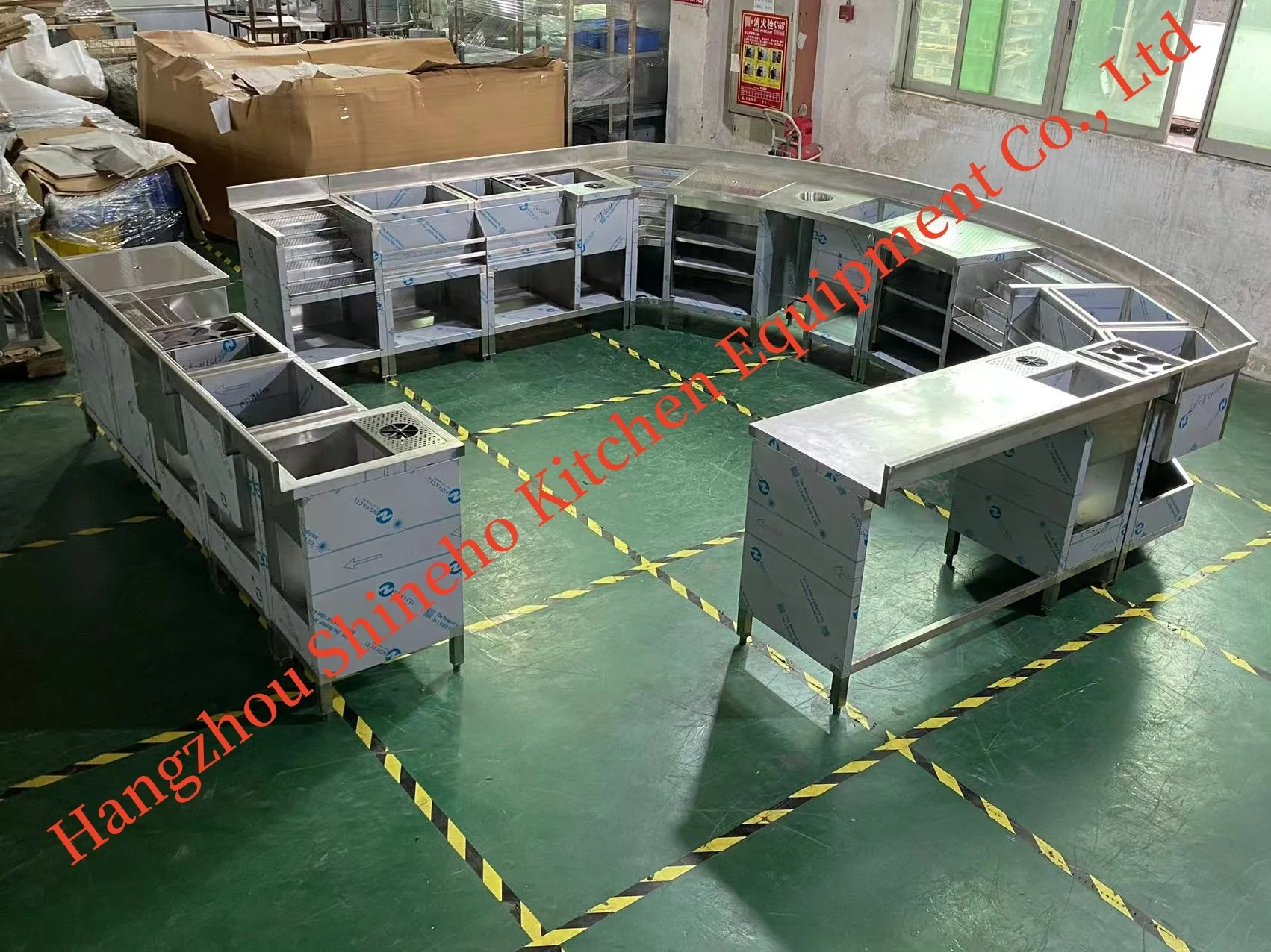 Shineho customized  bar furniture equipment		knee stainless steel hand sink				grey goose vodka bottle cooler