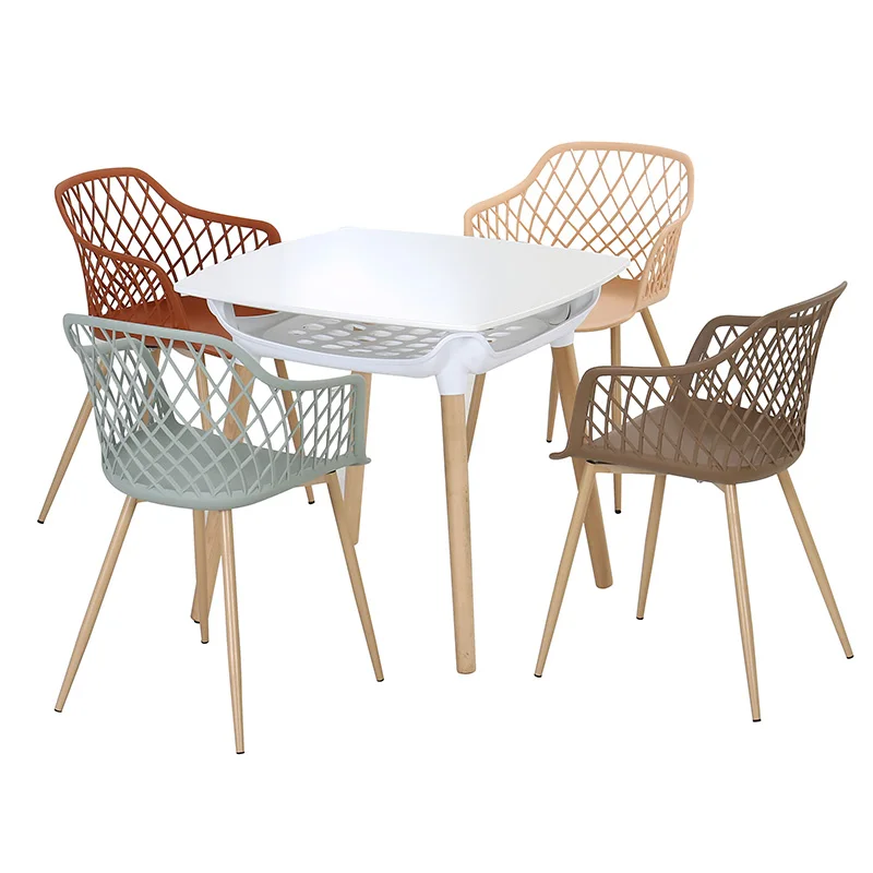 
modern chair new pp polypropylene plastic dining chair with steel leg and cushion 