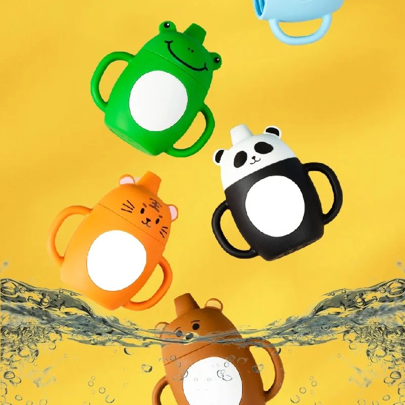 Food Grade Silicone Animal Shaped baby cup water Non Spill Kids Toddler Children Drinking Water Training Sippy Cup