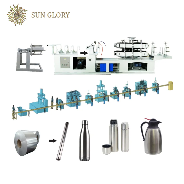 thermo forming machine flask manufacturing machine tumbler making stainless steel water kettle production line of kettle machine
