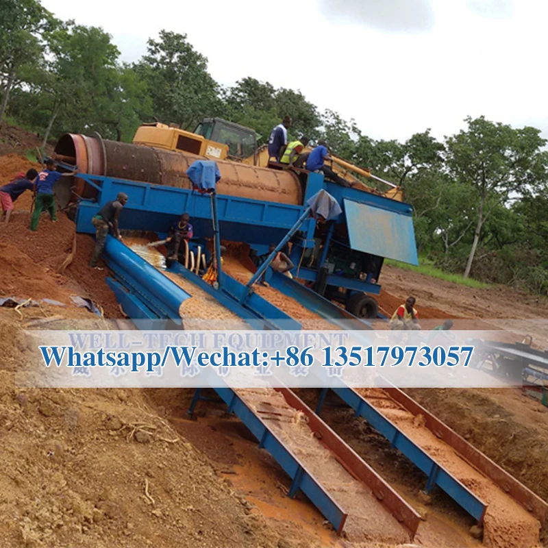 Gandong gold wash plant mini gold wash plant mining trommel machine sluice box