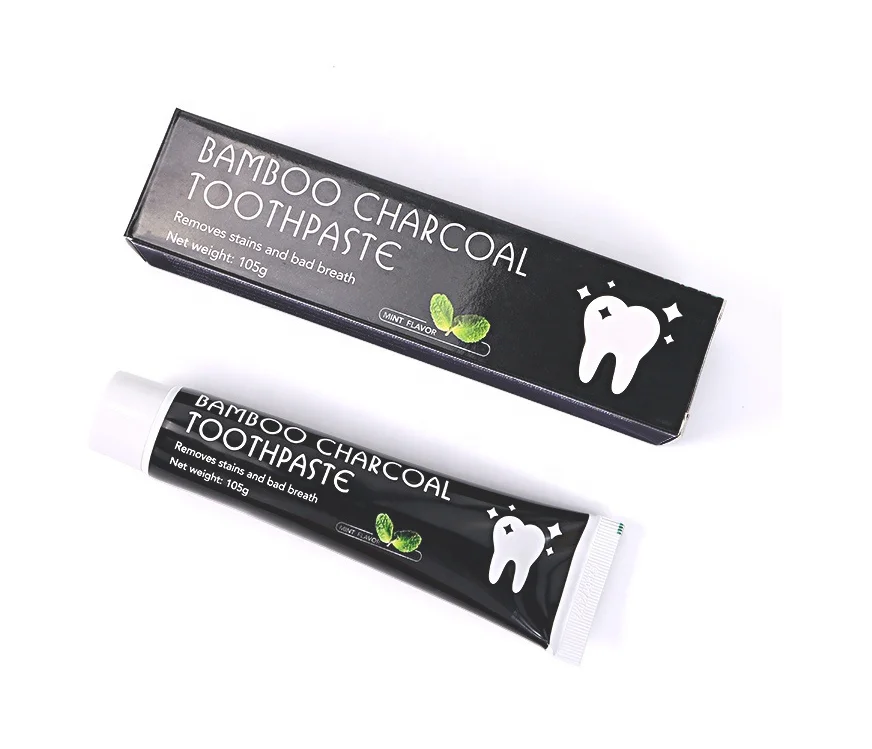 hot sell eco Bamboo Charcoal Teeth Whitening Black Toothpaste Removes Stains Bad Breath