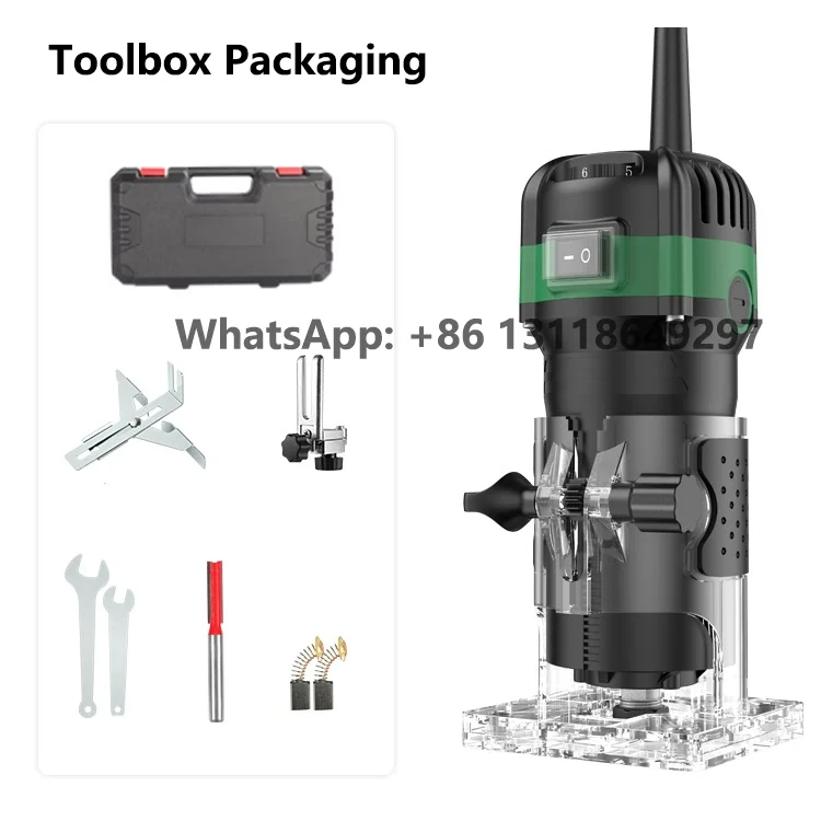 800w 6 Speeds Electric Wood Edge Trimmer Portable Wood Router Woodworking Trimming Machine