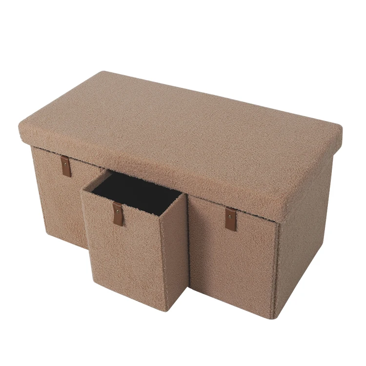 High Quality New Cabinets Creative Design Footstool Folding Ottoman Bench With Clothes Book Storage Box Drawers