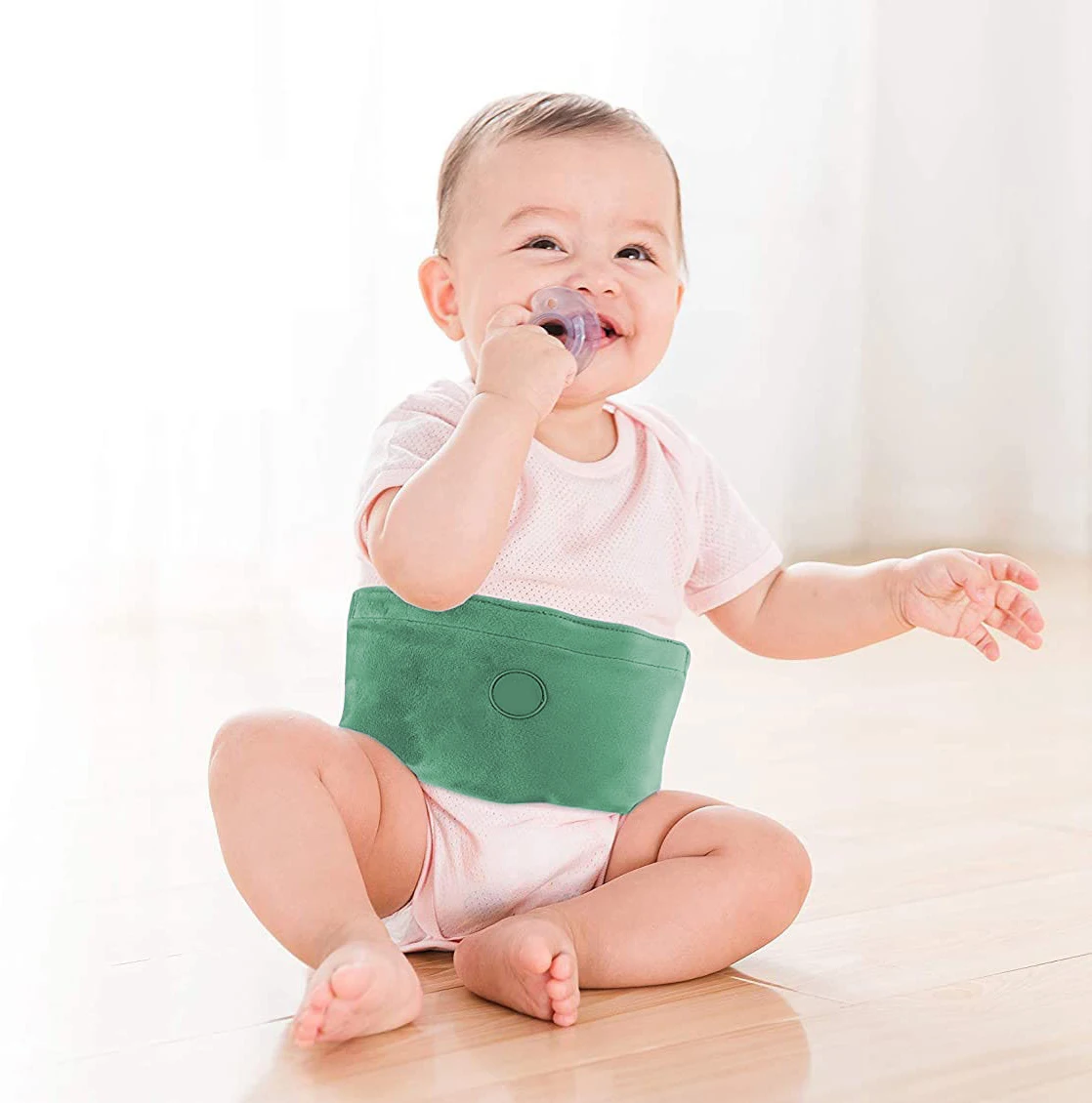 Bellewins Newborns Infants Baby Colic Gas Upset Stomach Relief Heated Warmer Tummy Wrap With Gel Packs