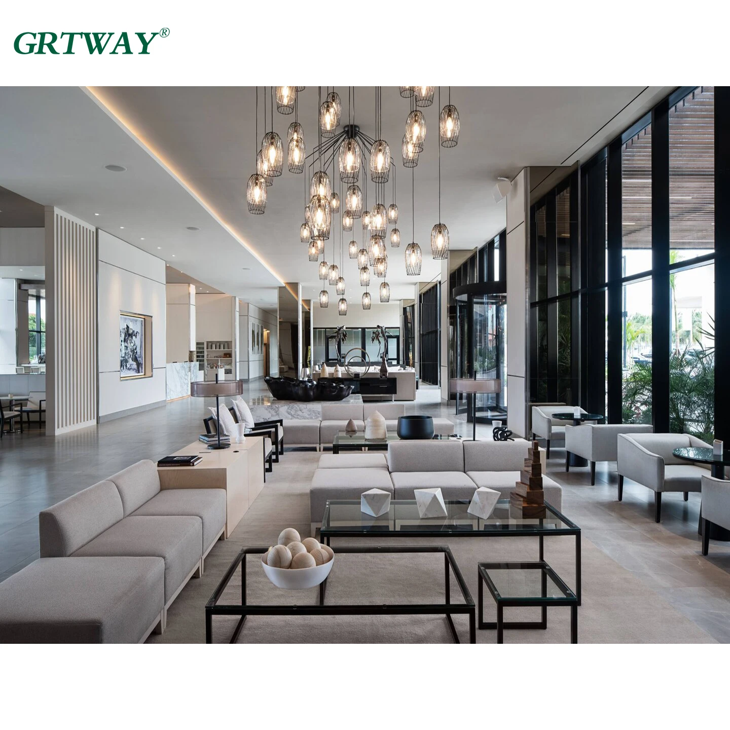 GRT6100 Hotel Lobby Furniture Modern Hotel Living Room Sofas Furniture Set for Hotel Furniture Luxury