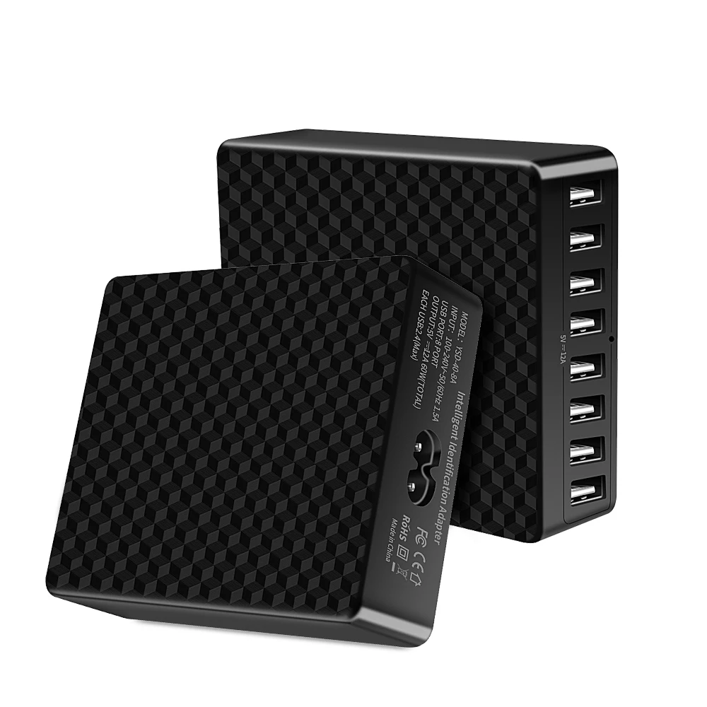 40W 8-Port USB wholesale Wall Charger Multi Port USB Charger Station 5V 2.4A  Mobile Phone Charging Station for smart devices