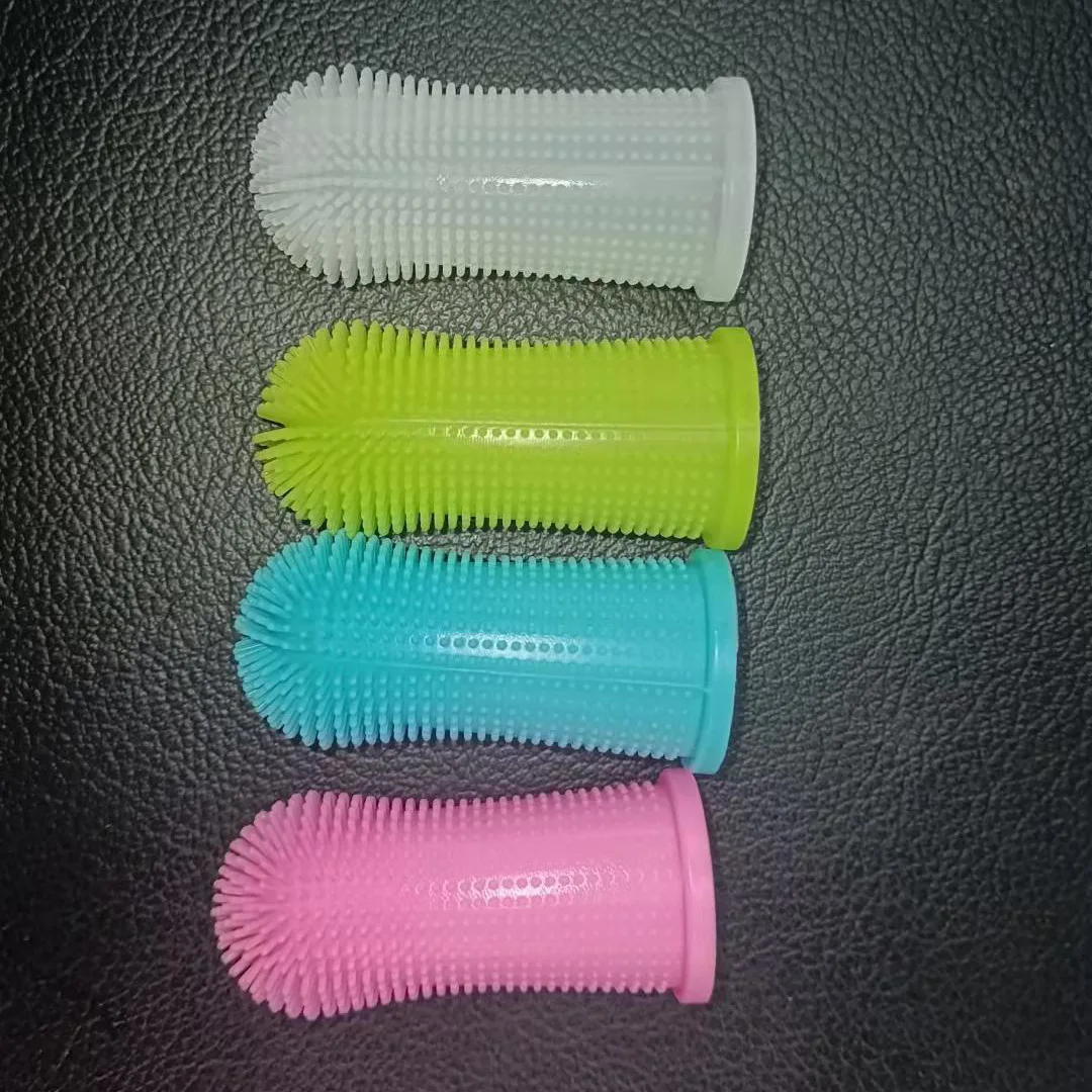 Teeth cleaning toothbrush pet dog cat finger cover brush silicone pet toothbrush