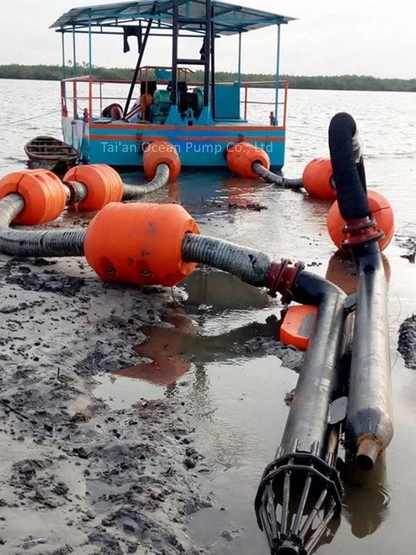 Sand Mining Pump Boat Sand Extraction Pump Platform With Discharge pipeline For River Dredging