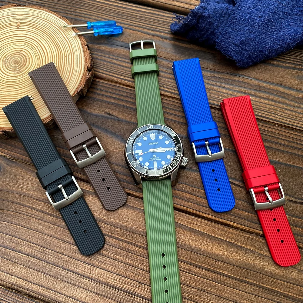 Wholesale Best Sports Smart FKM Wristband 20mm 22mm Galaxy Vulcanized Rubber Watch Strap