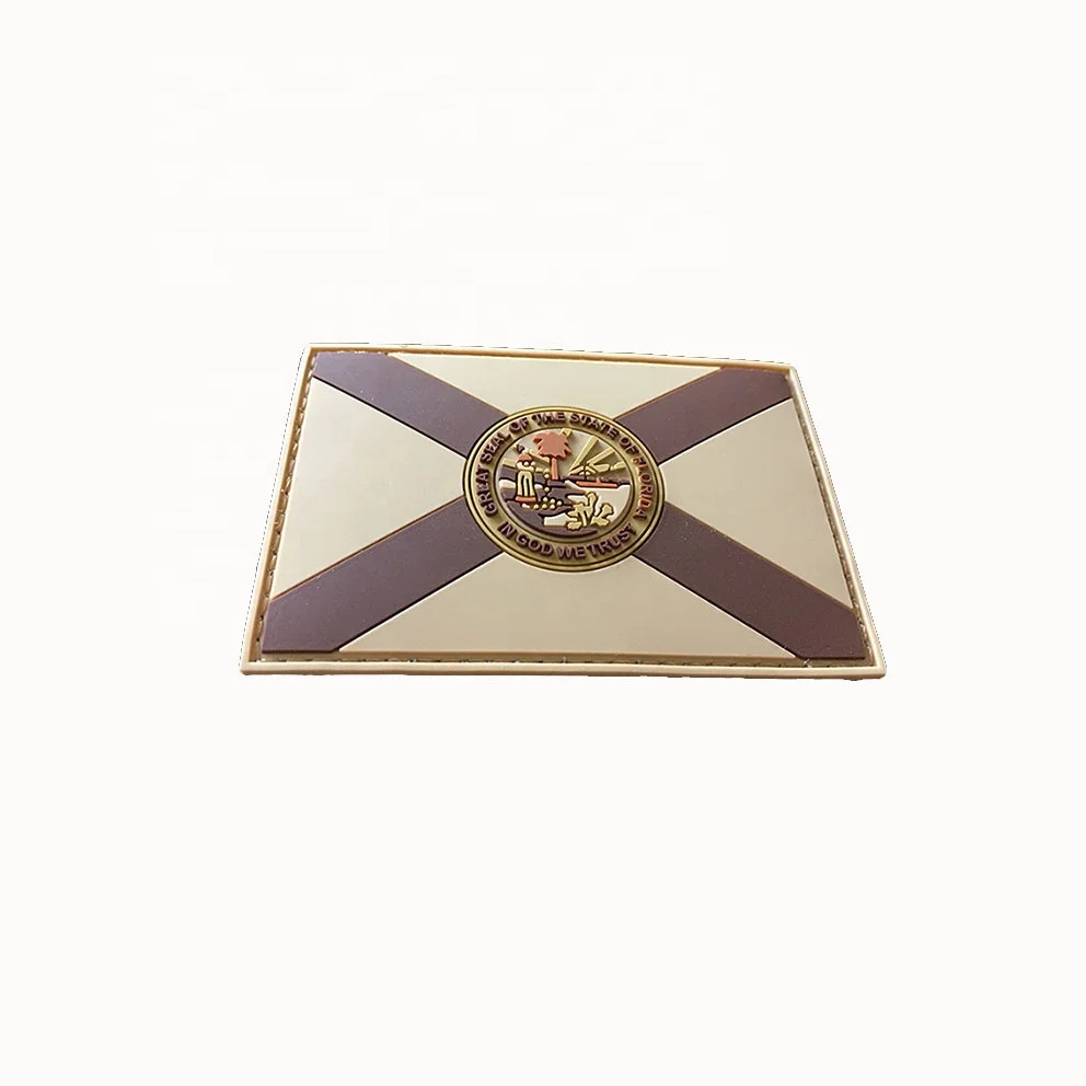 Custom Soft 2D/3D USA PVC Rubber Flag Patch with Hook and Loop