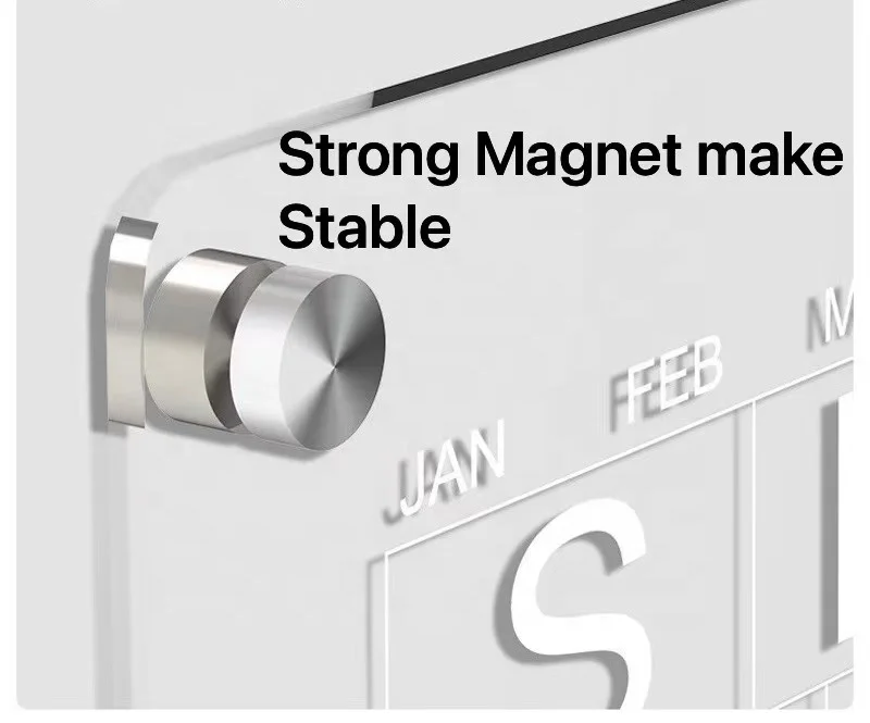 16Inches Crystal Acrylic Fridge Planner Dry Erase Magnetic Whiteboard Kitchen Grocery List Hanging Calendar Board With Marker