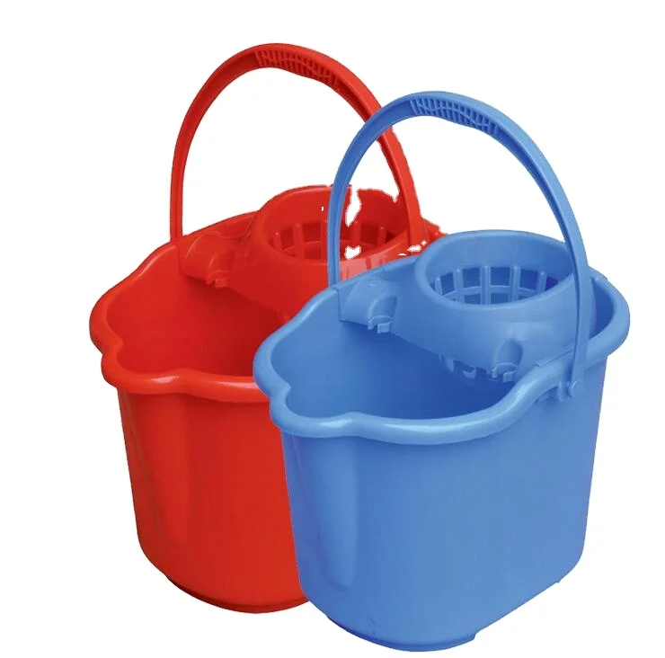 Haogle Factory Prices Household Plastic Cleaning Squeeze Mop Bucket With Wringer and Wheels
