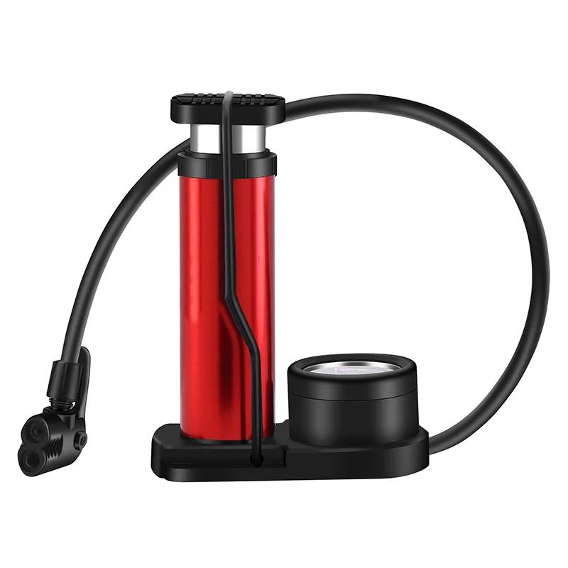 Mini Bike Pump, Portable Compact Foot Activated Bicycle Pump with Presta and Schrader Valve, Aluminum Alloy Air Pump for Balls