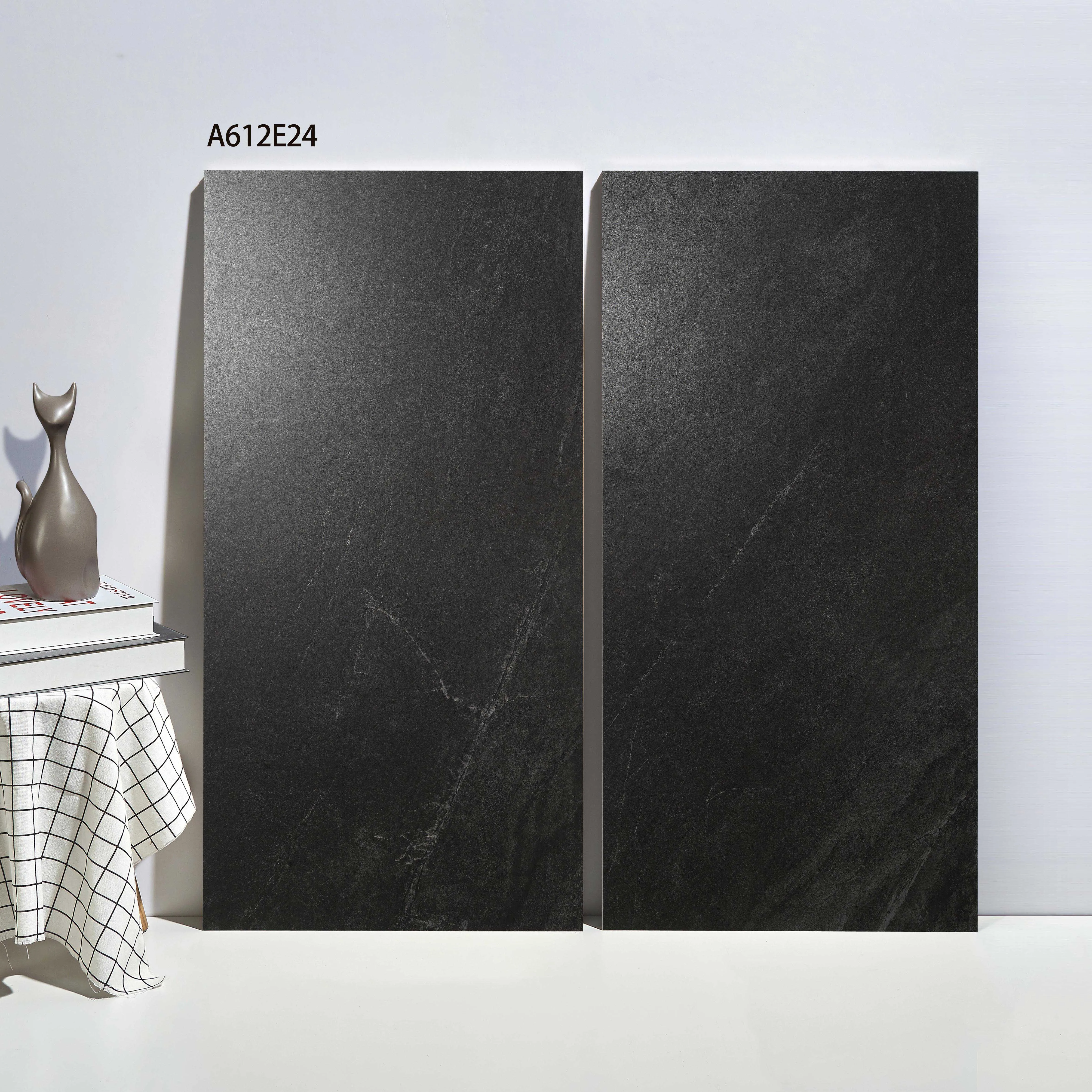 house 60x120 porcelain matt rustic black ceramic floor tiles for kitchen wall manufacturing plant
