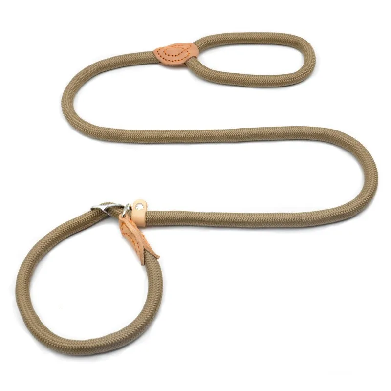 Hot pet dog rope nylon seam leather explosion-proof punch P rope lengthened thick training dog leash